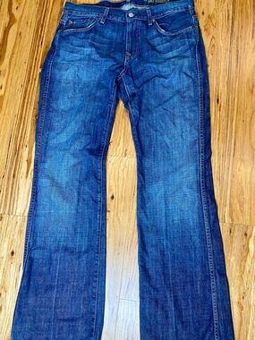 7 For All Mankind Men's Dark Blue Bootcut Jeans